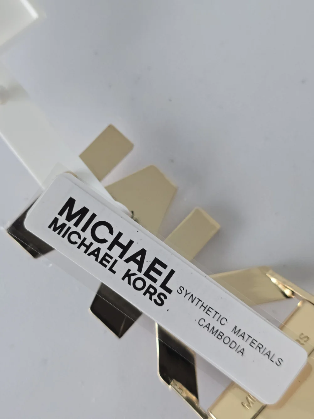 Michael Kors Reversible Faux Leather Belt L Black Gold Buckle MK Logo